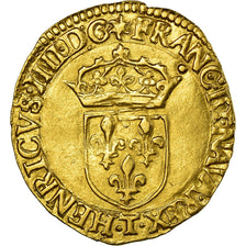Moneta, Francja, Henri IV, Ecu d'or, 1599, Nantes, AU(55-58), Złoto, KM:11.10
