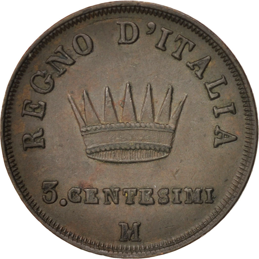 ITALIAN STATES, Napoleon I, 3 Centesimi, 1811, Milan, KM:2.2