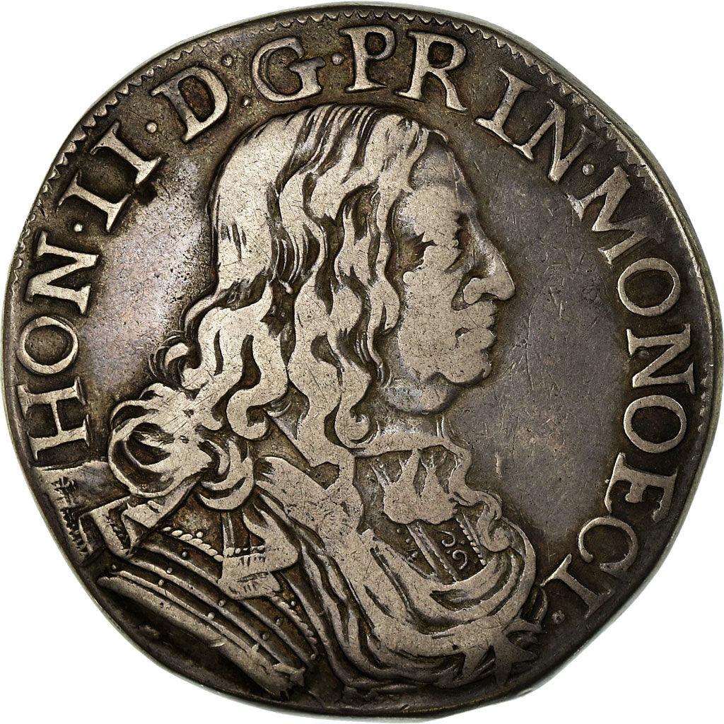 Coin, Monaco, Honoré II, Scudo, Ecu, 60 Sols, 1654, EF(40-45), Silver, KM:32