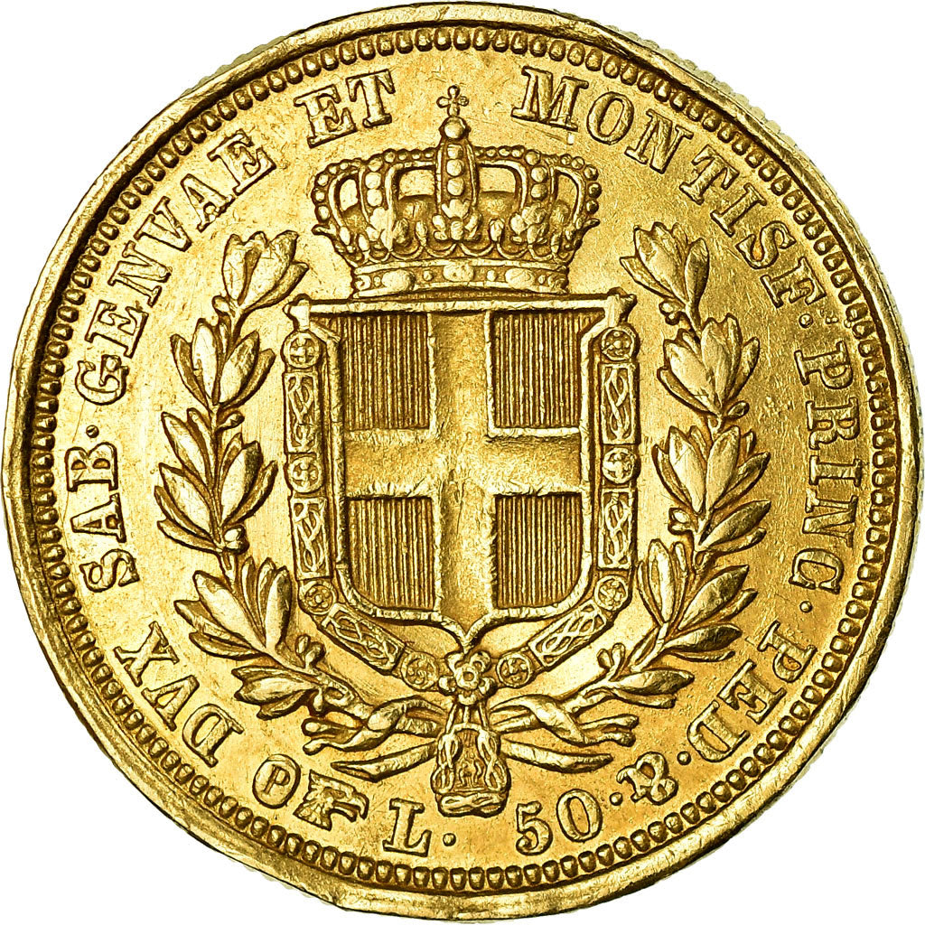Munten, Italiaanse staten, SARDINIA, Carlo Alberto, 50 Lire, 1833, Torino, ZF