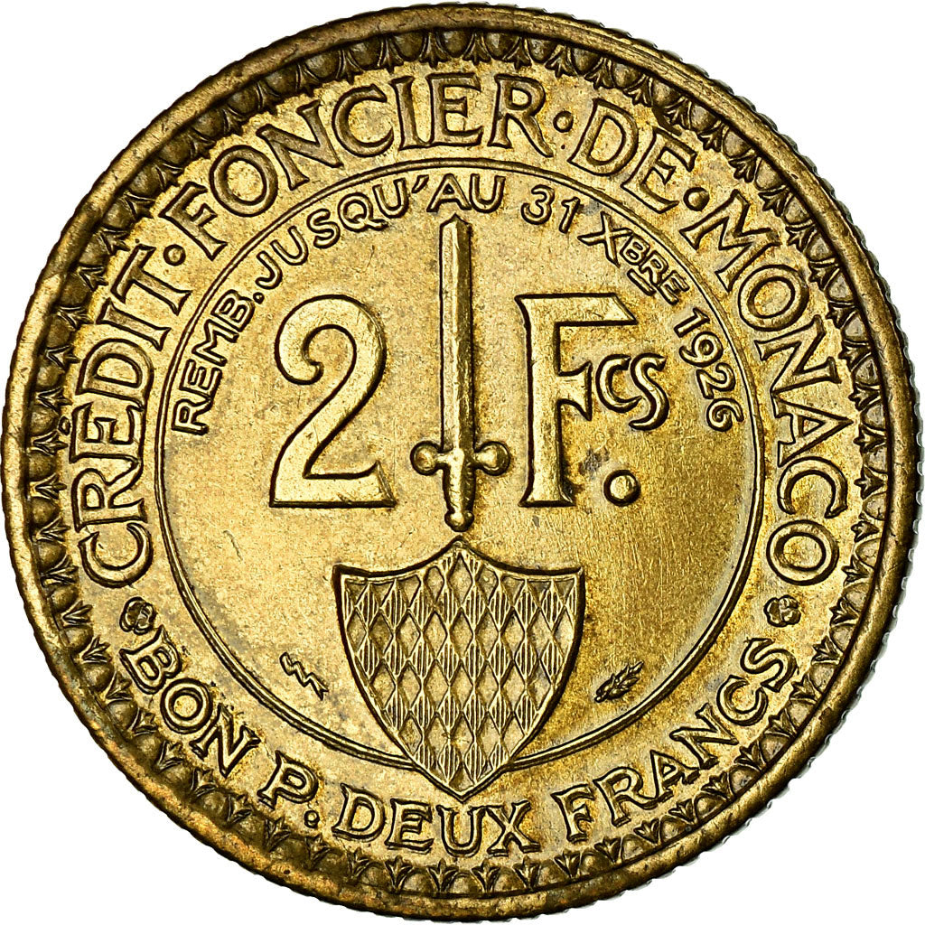 Coin, Monaco, 2 Francs, 1924, Poissy, ESSAI, AU(55-58), Aluminum-Bronze, KM:E4