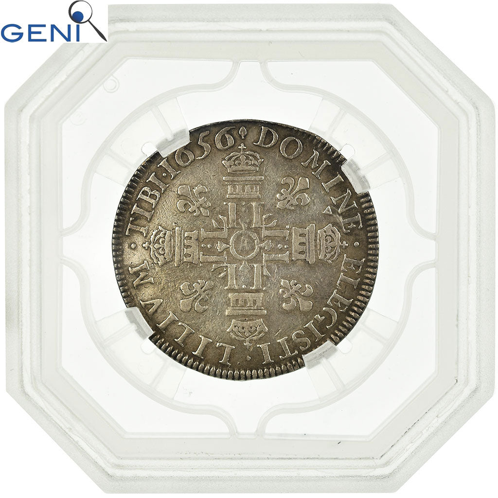 Moneta, Francja, Louis XIV, 20 Sols, Lis d'Argent, 1656, Paris, GENI, XF40