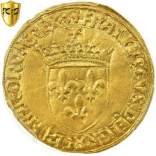 Monnaie, France, François Ier, Ecu d'or, Lyon, PCGS, AU55, Or, Gradée