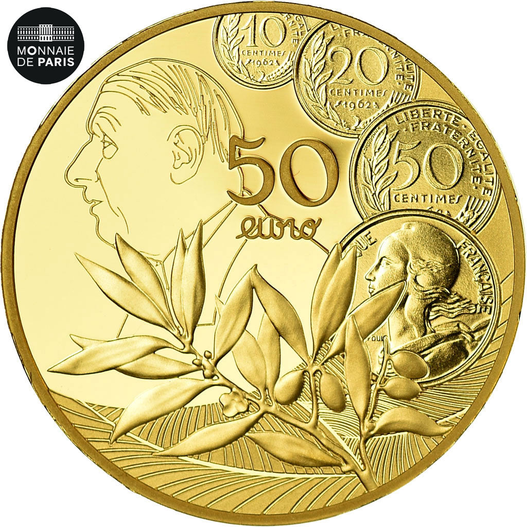 France, Monnaie de Paris, 50 Euro, Semeuse, De Gaulle, Le Nouveau Franc, 2020