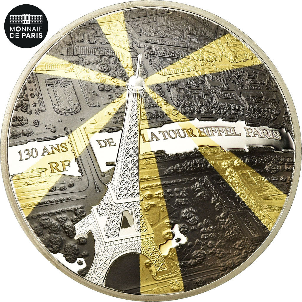 Francia, Monnaie de Paris, 10 Euro, 130 ans de la Tour Eiffel, 2019, FDC, Plata