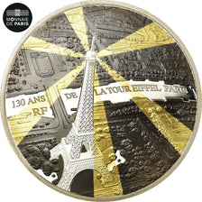 Francia, Monnaie de Paris, 10 Euro, 130 ans de la Tour Eiffel, 2019, FDC, Plata