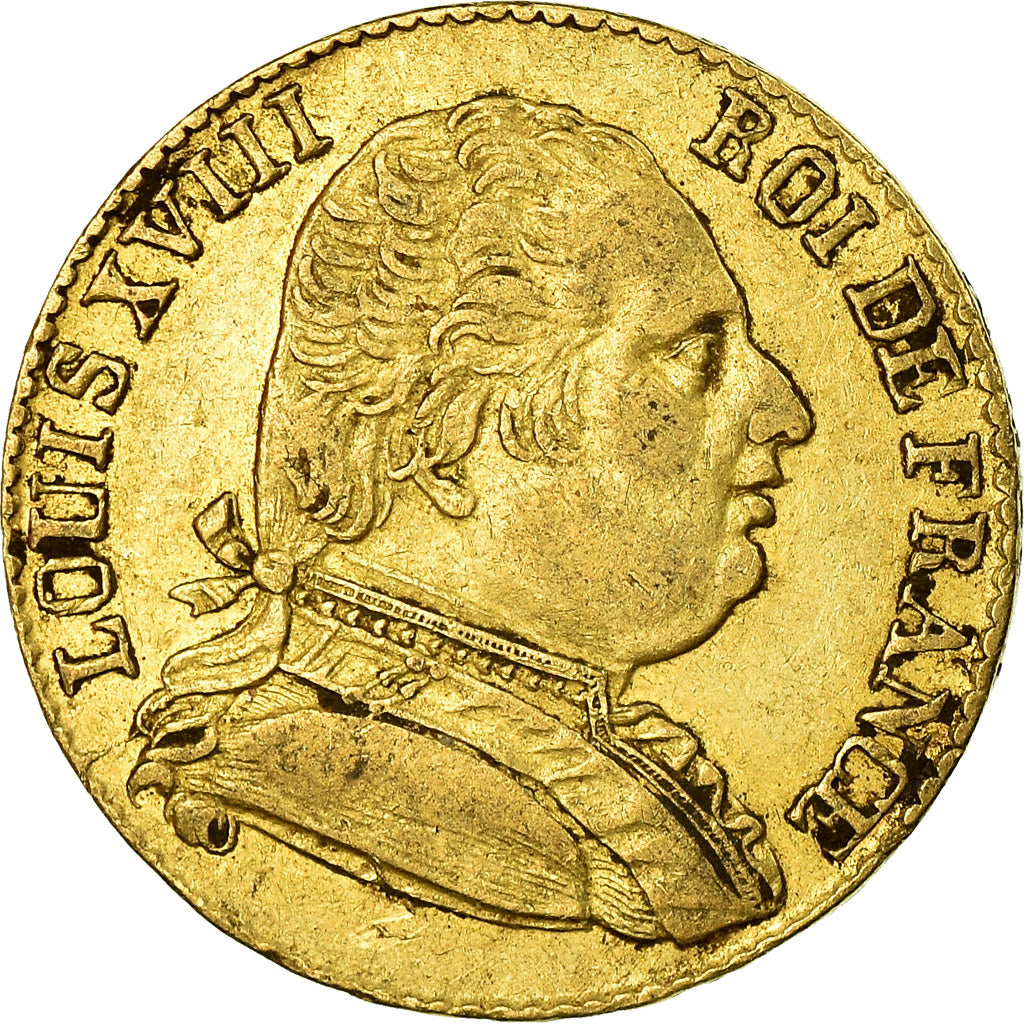 Coin, France, Louis XVIII, 20 Francs, 1815, London, EF(40-45), Gold, KM 706.7
