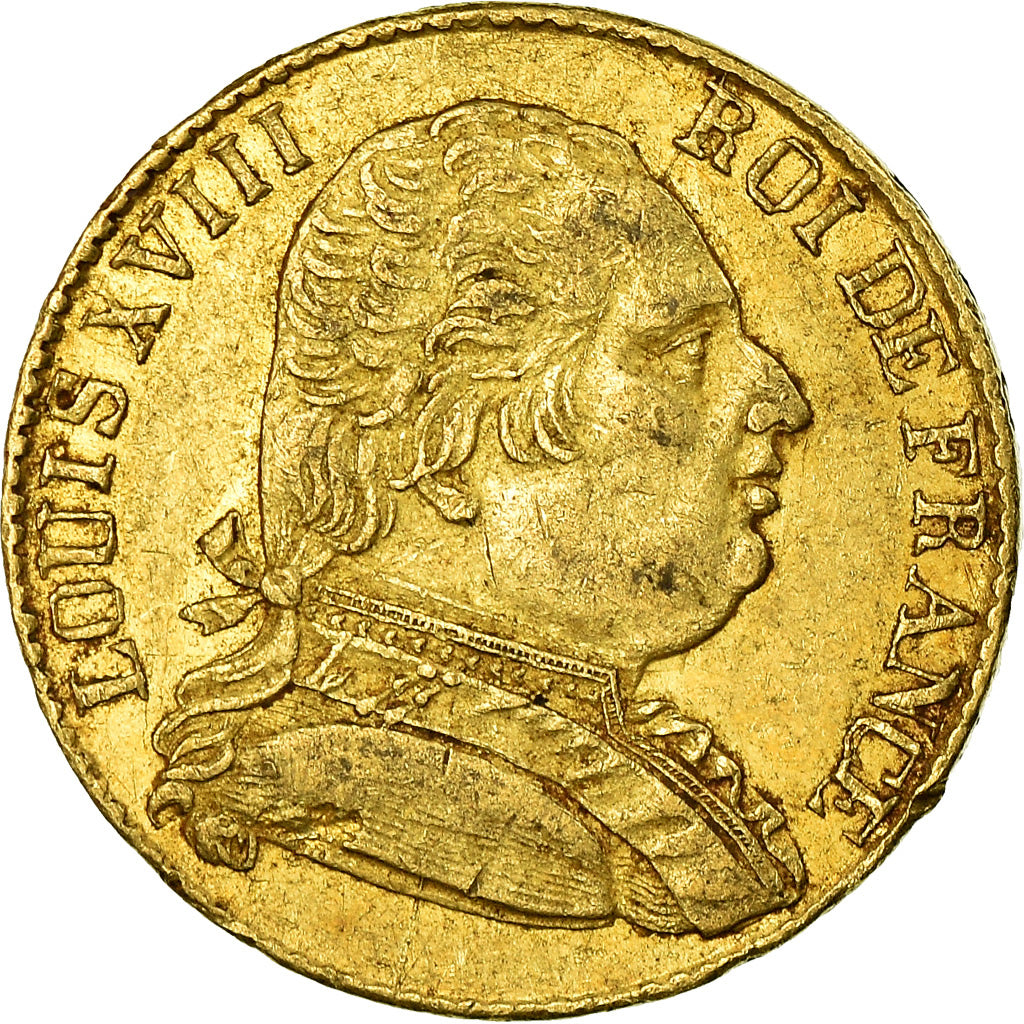 Moeda, França, Louis XVIII, 20 Francs, 1815, London, EF(40-45), Gold, KM 706.7