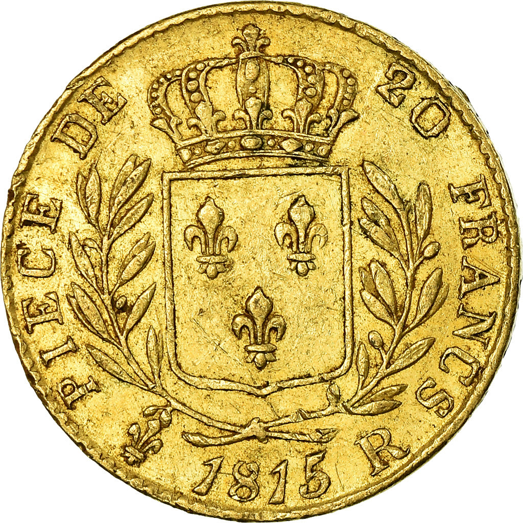 Moeda, França, Louis XVIII, 20 Francs, 1815, London, EF(40-45), Gold, KM 706.7