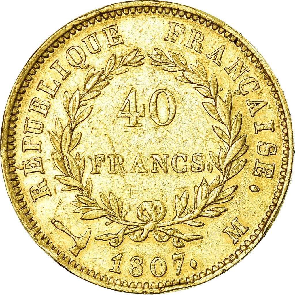 Monnaie, France, Napoléon I, 40 Francs, 1807, Toulouse, TB+, Or, Gadoury:1082a