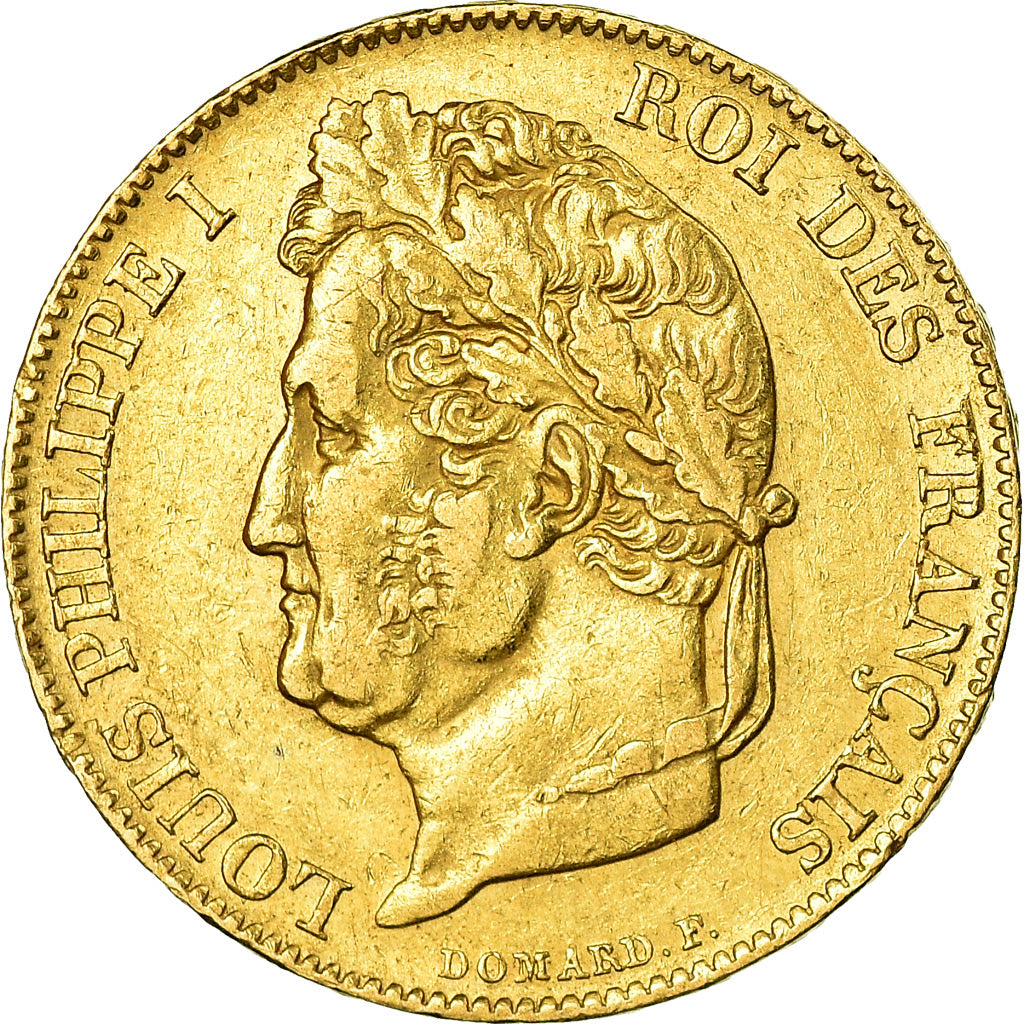 Moeda, França, Louis-Philippe, 20 Francs, 1845, Lille, EF(40-45), Dourado