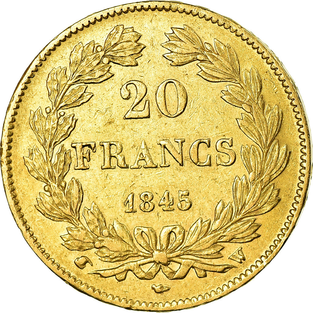Moeda, França, Louis-Philippe, 20 Francs, 1845, Lille, EF(40-45), Dourado