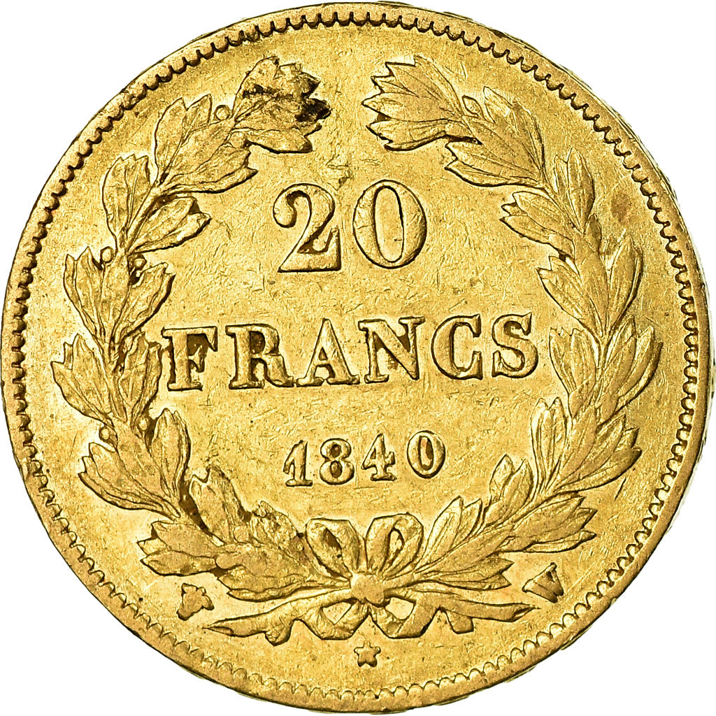 Moneta, Francja, Louis-Philippe, 20 Francs, 1840, Lille, EF(40-45), Złoto