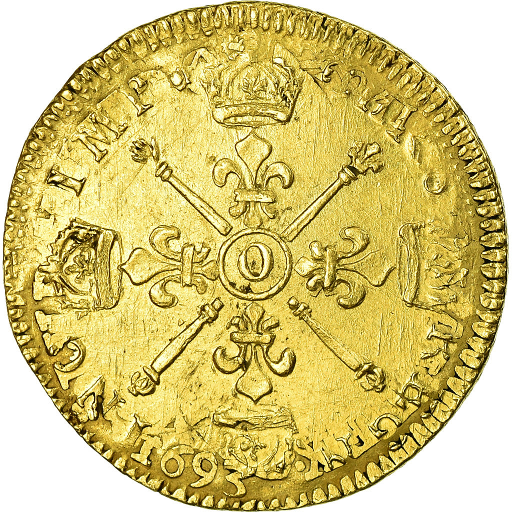 Münze, Frankreich, Louis XIV, Louis d'or aux insignes, Louis d'Or, 1704, Riom