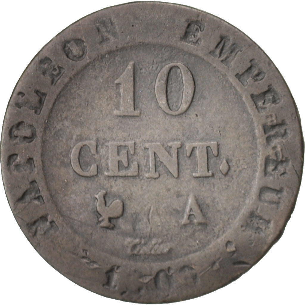 France, Napoléon I, 10 Centimes, 1809, Paris, KM:676.1