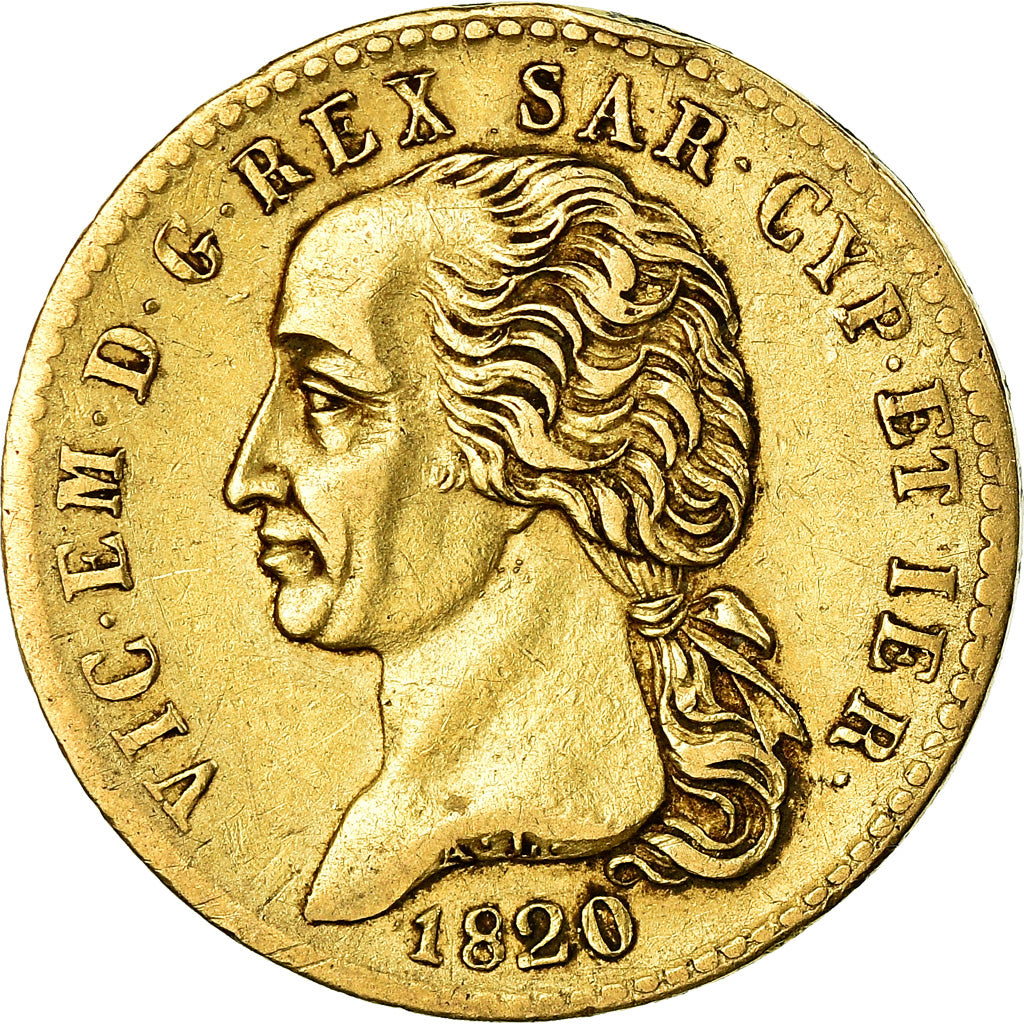Coin, ITALIAN STATES, SARDINIA, Vittorio Emanuele I, 20 Lire, 1820, Torino