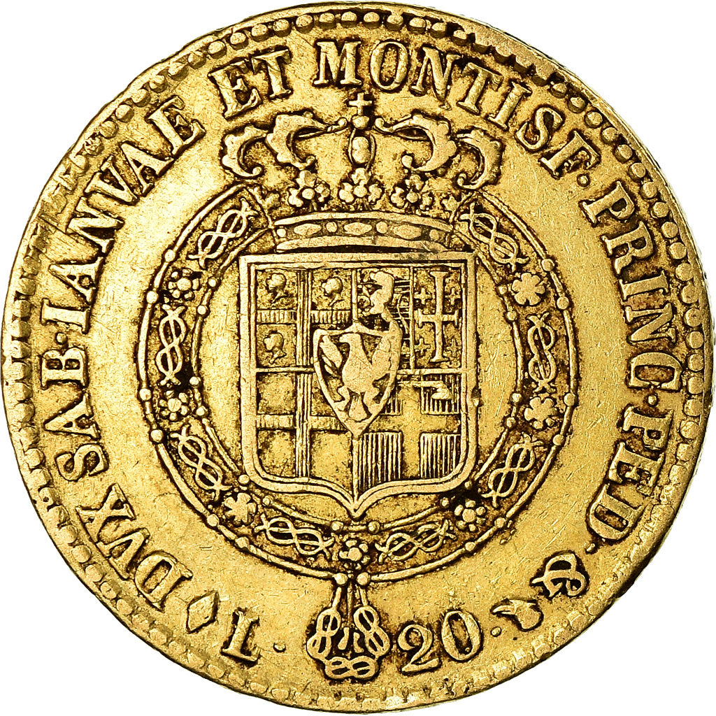 Coin, ITALIAN STATES, SARDINIA, Vittorio Emanuele I, 20 Lire, 1820, Torino