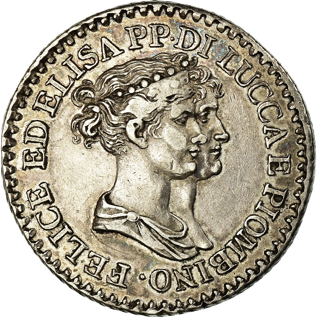 Moeda, ESTADOS ITALIANOS, LUCCA, Franco, 1806, Firenze, EF(40-45), Prata, KM:23