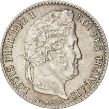 Coin, France, Louis-Philippe, 1/4 Franc, 1837, Lille, AU(55-58), Silver