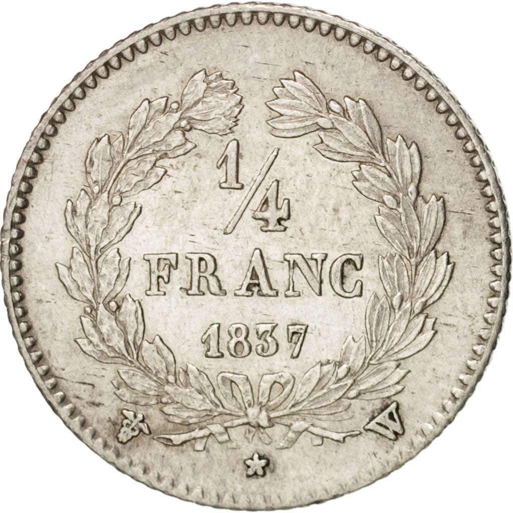 Coin, France, Louis-Philippe, 1/4 Franc, 1837, Lille, AU(55-58), Silver