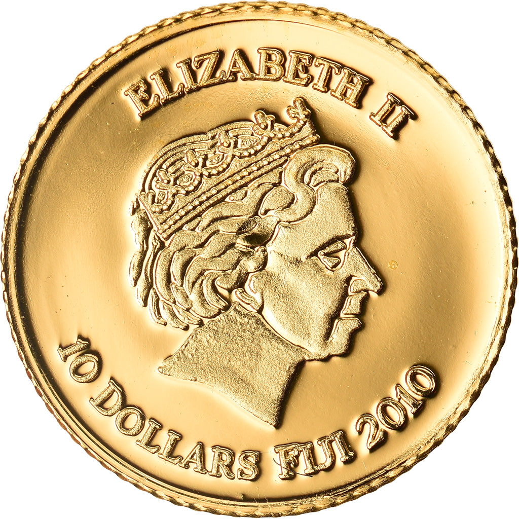 Fiji, 10 Dollars, Egyptian symbol, 2010, MS(65-70), Gold