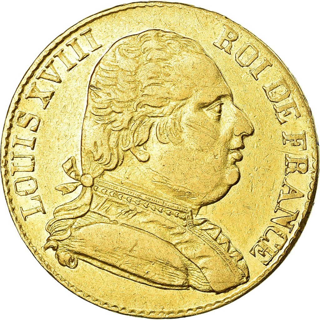 Coin, France, Louis XVIII, 20 Francs, 1815, London, EF(40-45), Gold, KM 706.7