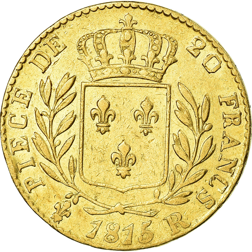 Coin, France, Louis XVIII, 20 Francs, 1815, London, EF(40-45), Gold, KM 706.7