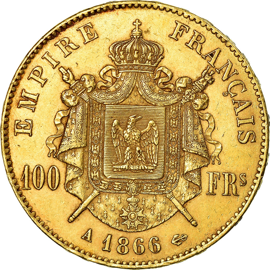 Munten, Frankrijk, Napoleon III, Napoléon III, 100 Francs, 1866, Paris, ZF+