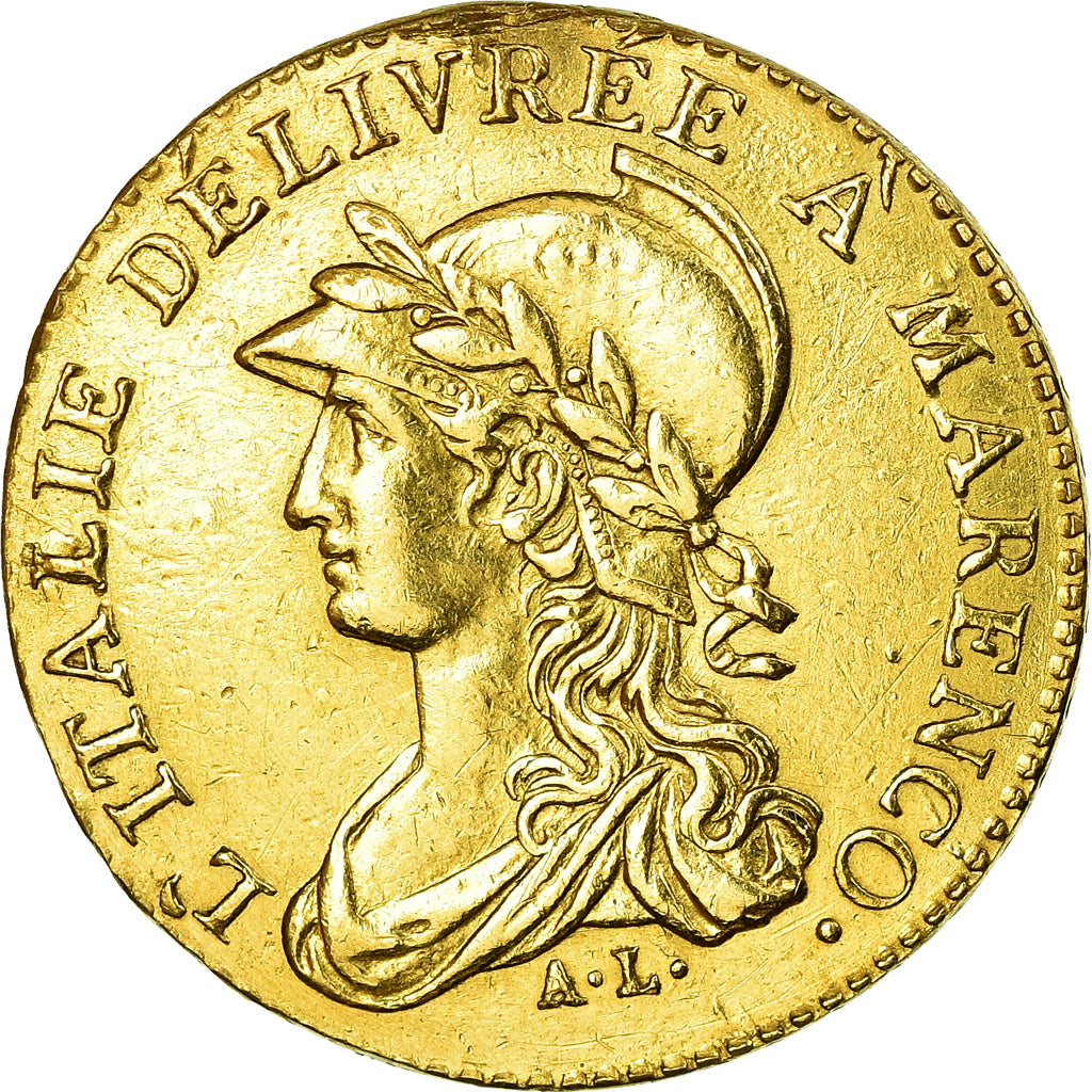 Coin, ITALIAN STATES, PIEDMONT REPUBLIC, Marengo, 20 Francs, AN 9, Torino