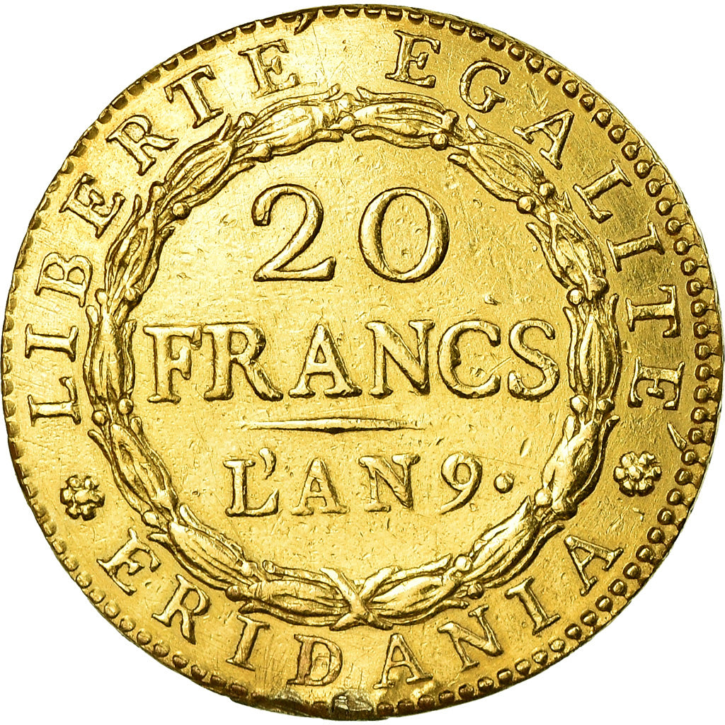Coin, ITALIAN STATES, PIEDMONT REPUBLIC, Marengo, 20 Francs, AN 9, Torino