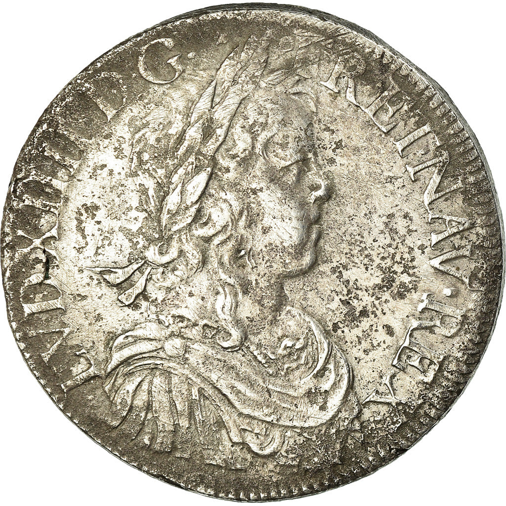 Münze, Frankreich, Louis XIV, Écu à la mèche longue, Ecu, 1652, Troyes, S+