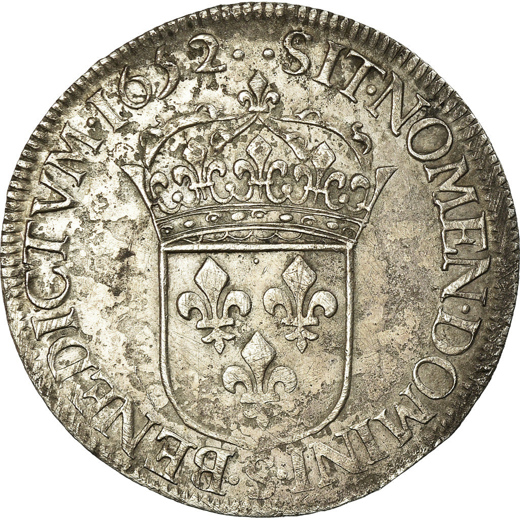 Münze, Frankreich, Louis XIV, Écu à la mèche longue, Ecu, 1652, Troyes, S+