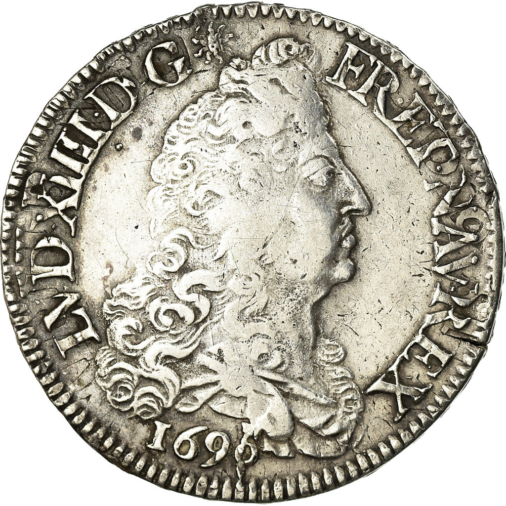 Coin, France, Louis XIV, Écu aux 8 L, Ecu, 1690, Paris, VF(30-35), Silver