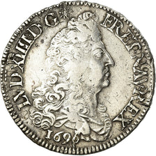 Coin, France, Louis XIV, Écu aux 8 L, Ecu, 1690, Paris, VF(30-35), Silver
