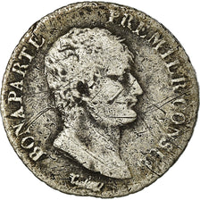 Moneda, Francia, Napoléon I, 1/2 Franc, An 12, Paris, BC+, Plata, KM:648.1