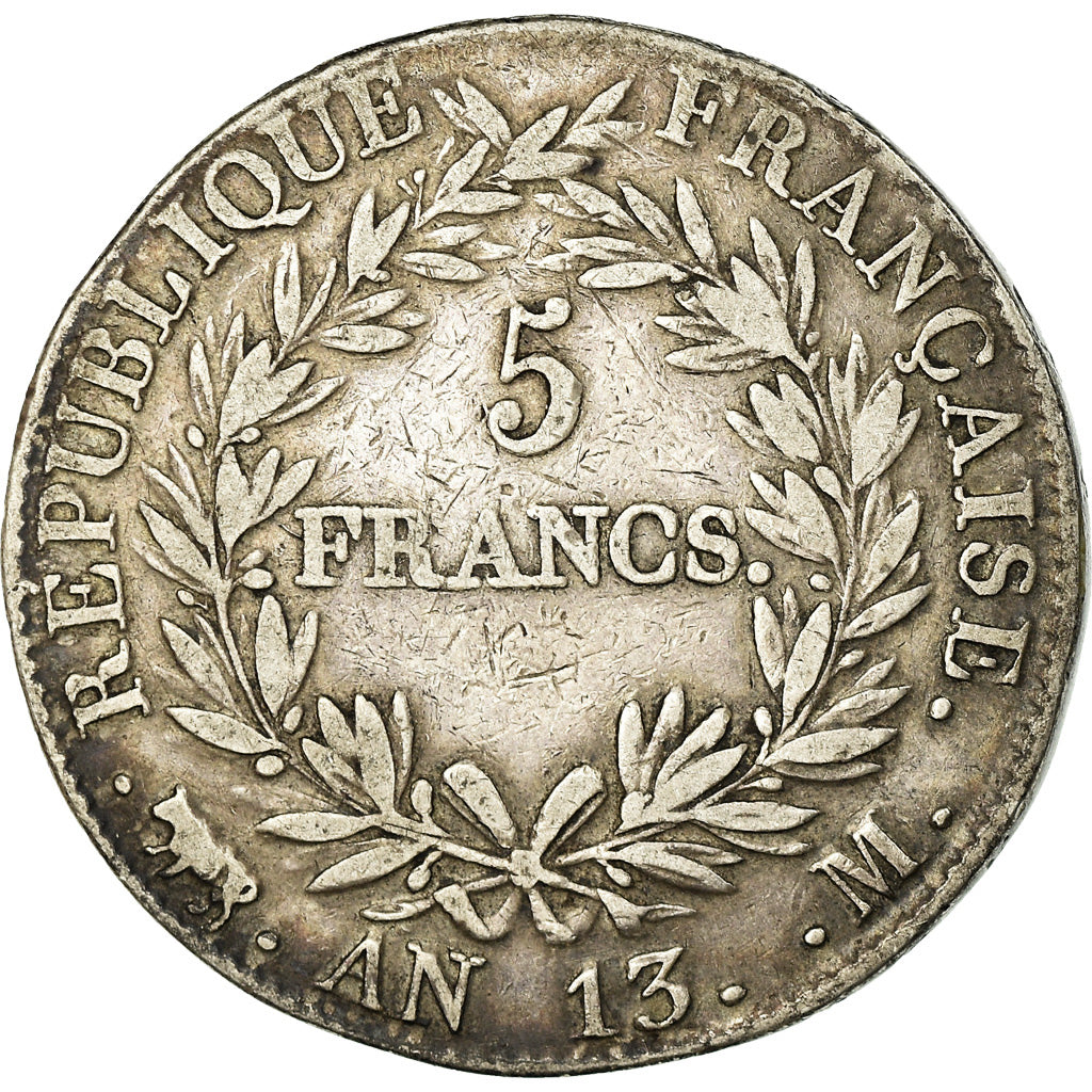 Moneta, Francia, Napoléon I, 5 Francs, AN 13, Toulouse, MB+, Argento