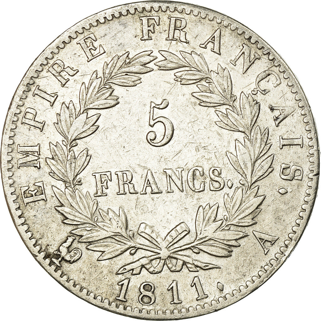Coin, France, Napoléon I, 5 Francs, 1811, Paris, EF(40-45), Silver, KM:694.1