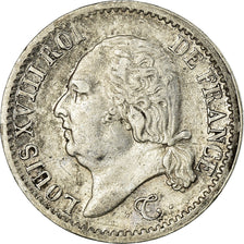 Munten, Frankrijk, Louis XVIII, Louis XVIII, 1/4 Franc, 1822, Rouen, ZF, Zilver