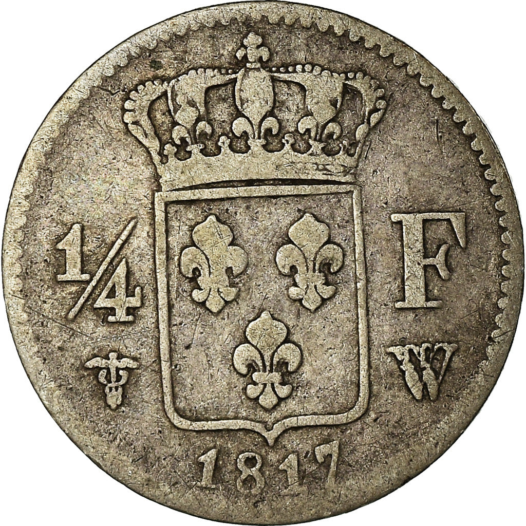 Coin, France, Louis XVIII, Louis XVIII, 1/4 Franc, 1817, Lille, F(12-15)