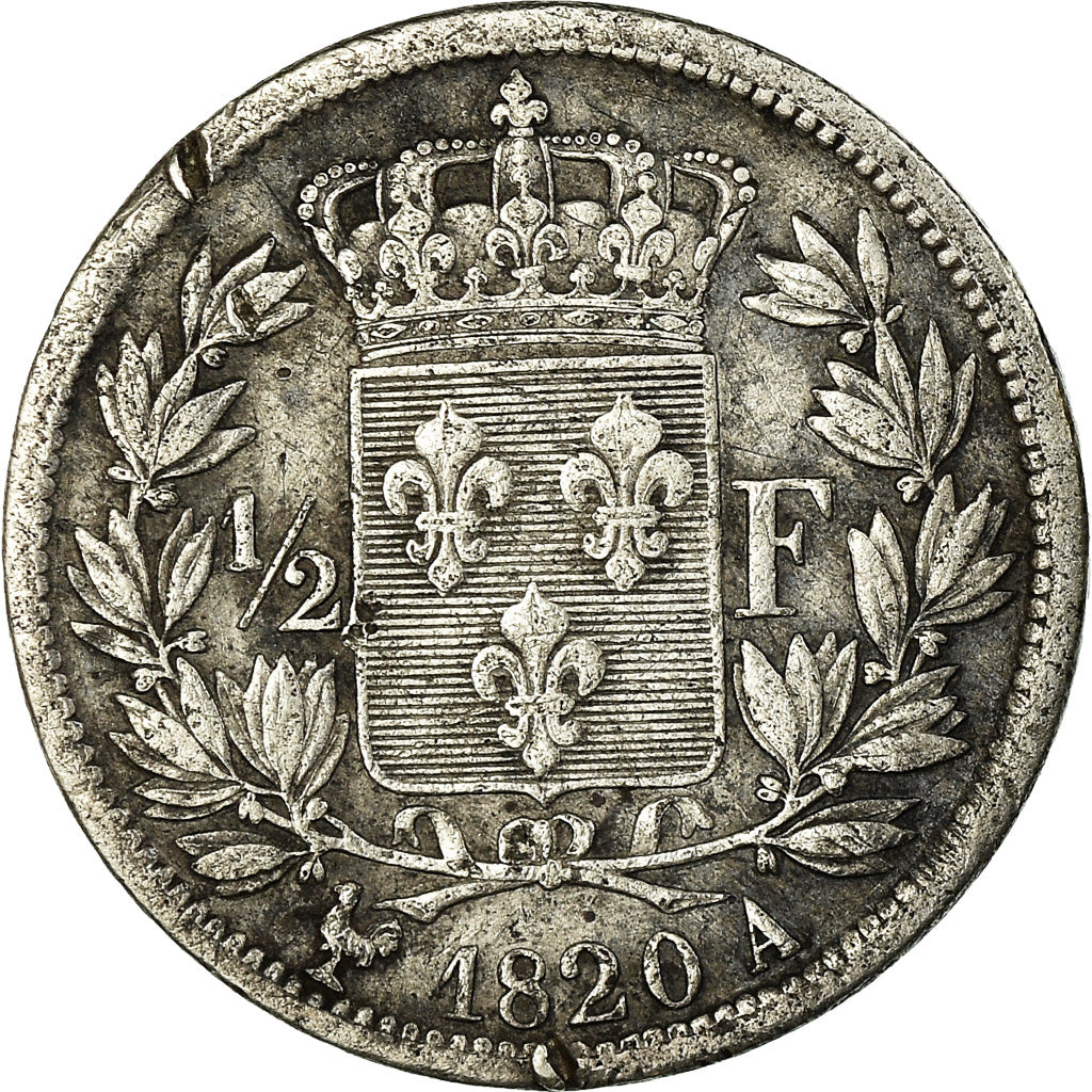 Münze, Frankreich, Louis XVIII, Louis XVIII, 1/2 Franc, 1820, Paris, S, Silber