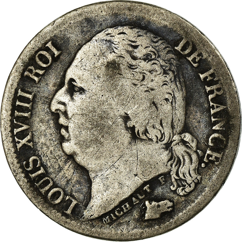 Munten, Frankrijk, Louis XVIII, Louis XVIII, 1/2 Franc, 1819, Paris, FR, Zilver