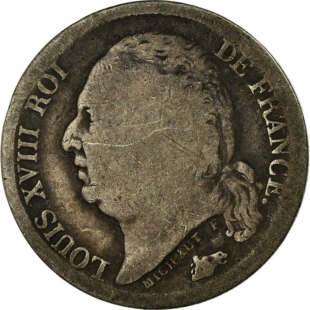 Coin, France, Louis XVIII, Louis XVIII, 1/2 Franc, 1824, Rouen, F(12-15)