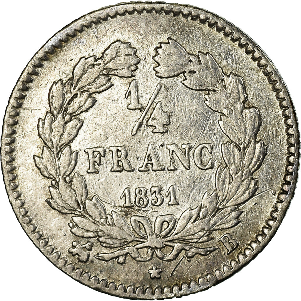 Monnaie, France, Louis-Philippe, 1/4 Franc, 1831, Rouen, TB+, Argent, KM:740.2