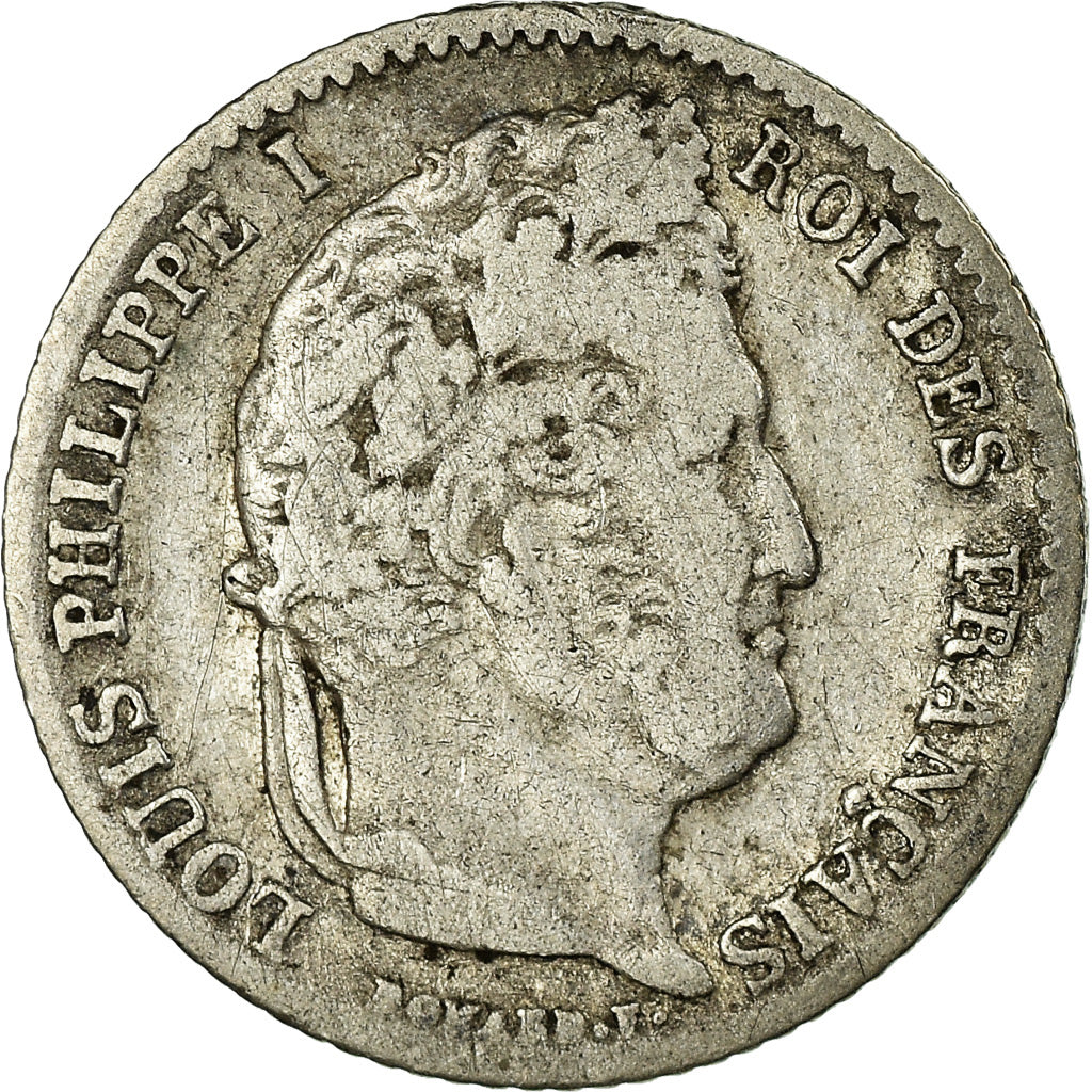 Moeda, França, Louis-Philippe, 1/4 Franc, 1837, Lille, VF(30-35), Prata