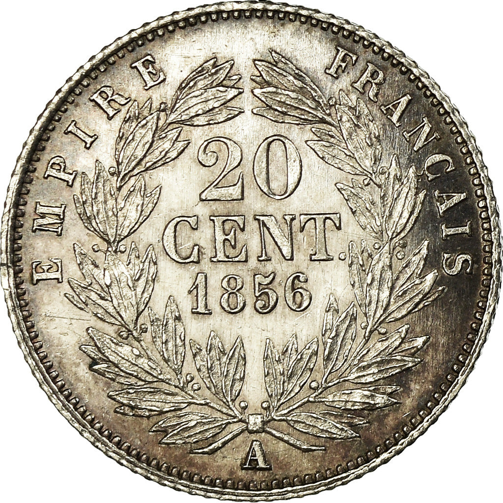 Moeda, França, Napoleon III, Napoléon III, 20 Centimes, 1856, Paris