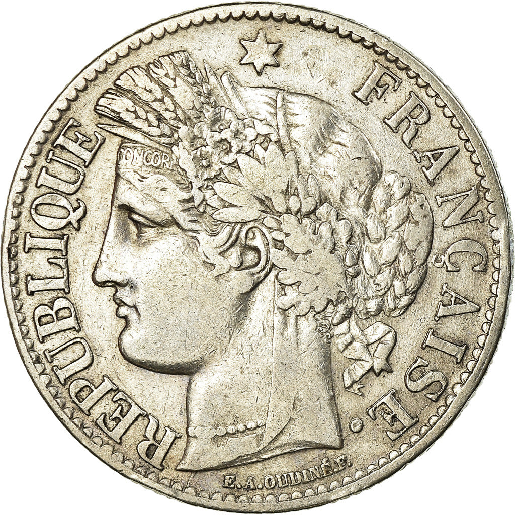 Münze, Frankreich, Cérès, 2 Francs, 1871, Bordeaux, S+, Silber, KM:817.2