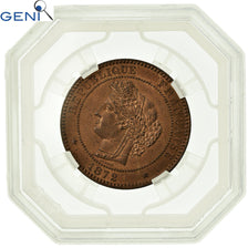 Coin, France, Cérès, 10 Centimes, 1872, Bordeaux, GENI, MS64RB, Bronze