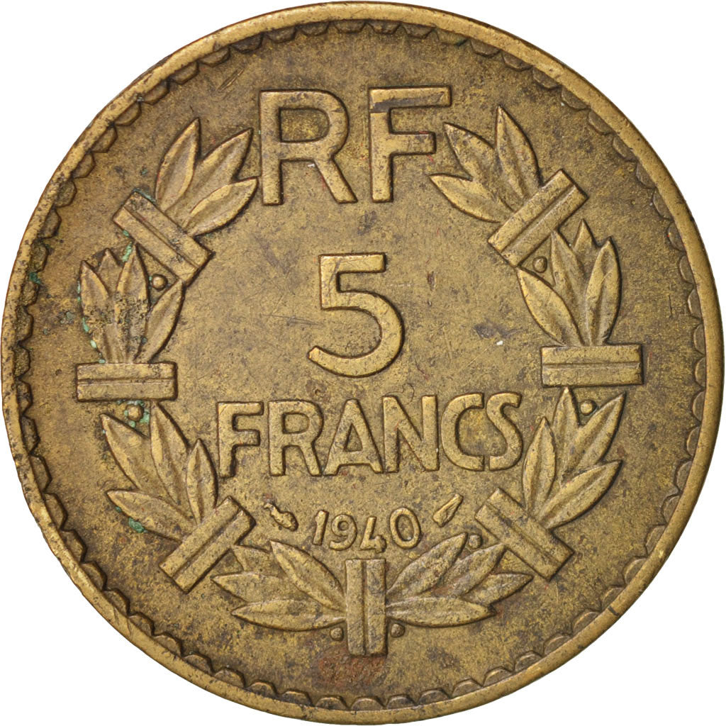 France, Lavrillier, 5 Francs, 1940, KM:888a.1