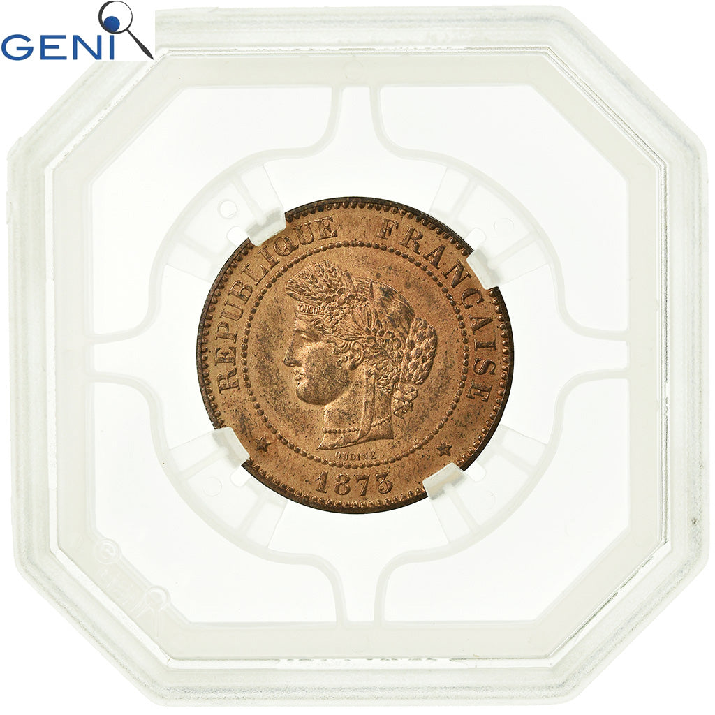 Münze, Frankreich, Cérès, 5 Centimes, 1873, Paris, GENI, MS62RB, Bronze