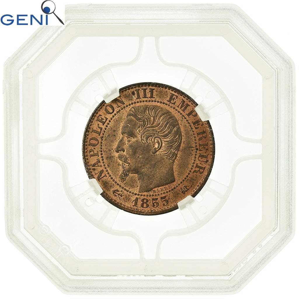 Monnaie, France, Napoléon III, 5 Centimes, 1855, Bordeaux, GENI, MS63RB
